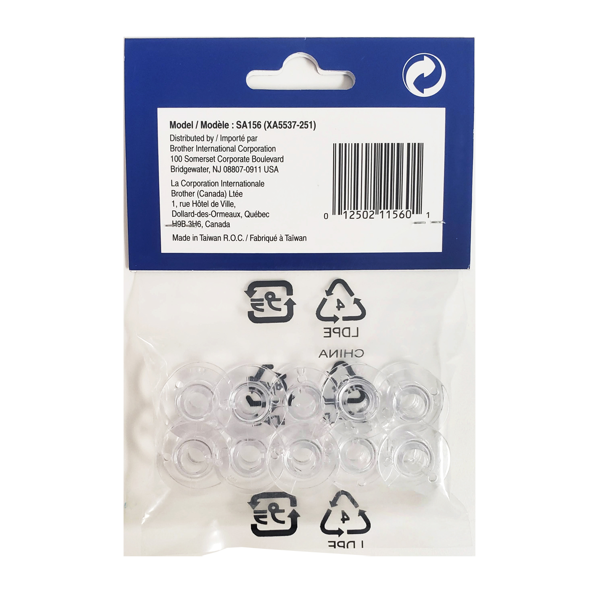 100 Pack Bobbins for Brother Sewing Machine, SA156 Bobbins for