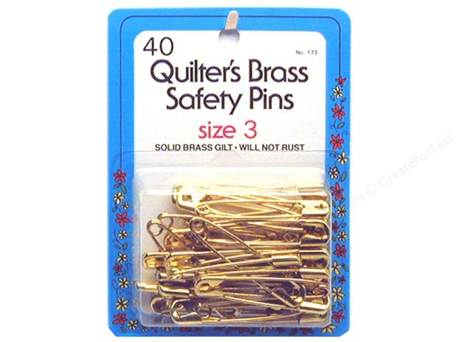 Collins Quilt Safety Pins - Brass Size 3 (40 count)