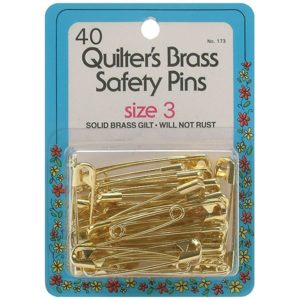 Collins Quilt Safety Pins - Brass Size 3 (40 count)