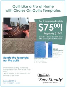 Sew Steady Circles On Quilts Template + FREE Bonus - Spinning Wave #6 Template!