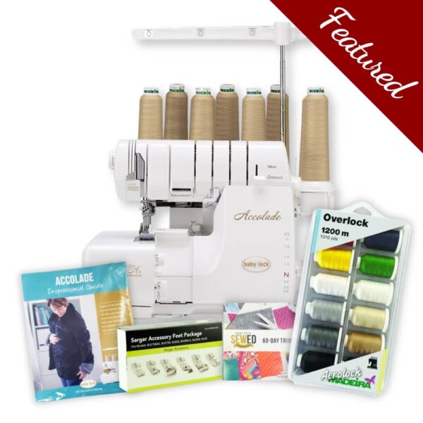 Baby Lock Accolade serger with featured bundle