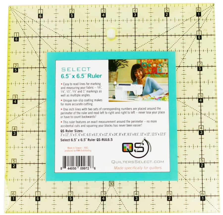 Quilters Select 'non slip' Ruler measures 6 x 6 – Rockin' Bobbins Custom  Quilting and Quilt Shop