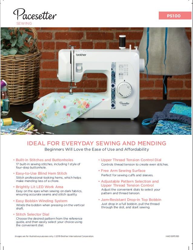 Brother PS100 is available at all Moore's Sewing locations