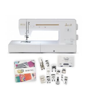 Baby Lock Jazz II sewing and quilting machine main product image with featured bundle
