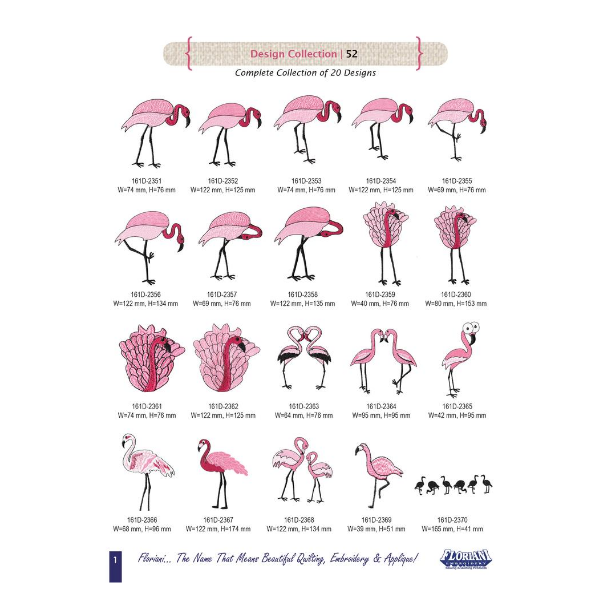 Floriani Design Collection #52 Flamingos