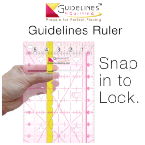 Perfect4Pattern 2 Guideline Rulers with Seam Guide and Connector (GL-P4P-2) snap in to lock the guidelines ruler