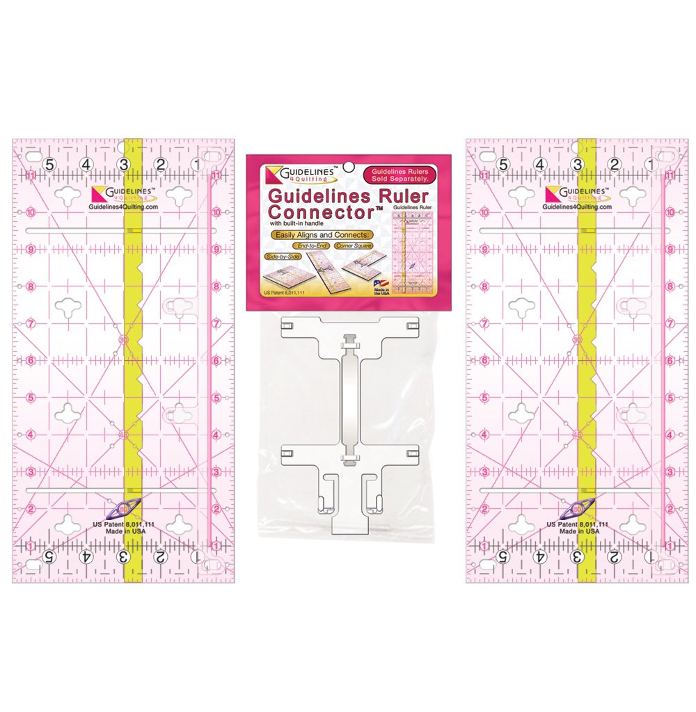 Clear Guidelines4quilting Handle/Multi-Width Ruler Connector 