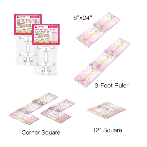 this image displays the 3 Guideline Rulers with 2 Connectors Kit