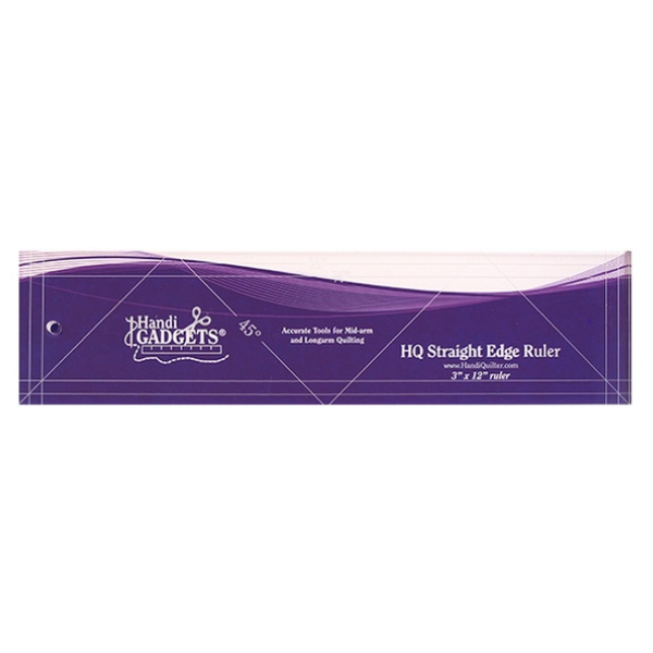 HQ Straight Edge Ruler 3-Inch x 12-Inch Longarm Template by Handi Gadg