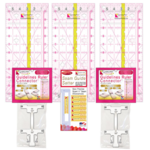 Perfect4Pattern Kit with 3 Guideline Rulers, 2 Connectors & 1 Seam Guide Setter (GL-P4P-3) bundle items