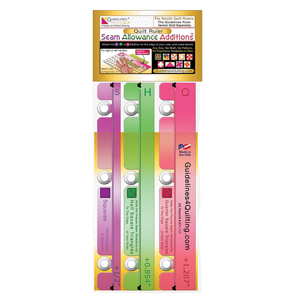 1-Guidelines-Ruler-Perfect4Pattern Set with Free Seam Guides by  Guidelines4Quilting