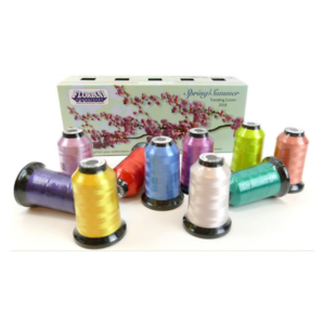 Floriani trending muliti color thread shouw casing products outside the packaging