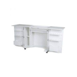 Kangaroo bandicoot white ash sewing cabinet open for demonstration