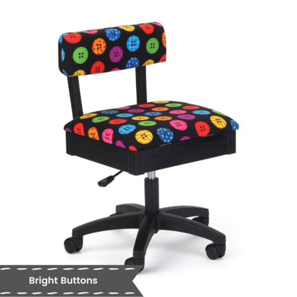 Arrow Hydraulic Chair Bright Buttons fabric