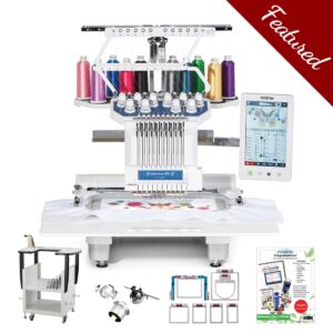 Brother PR1055X multi-needle embroidery machine main product image with bonus bundle