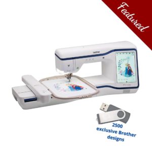 Brother Stellaire XE1 embroidery machine main product image with featured bundle