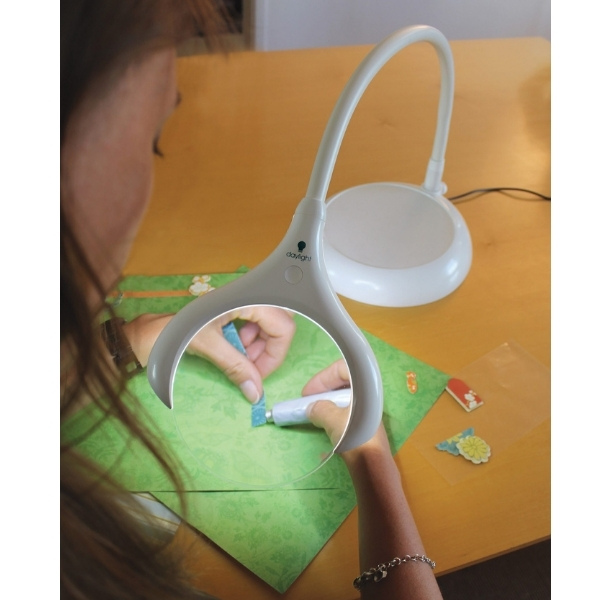 Daylight MAGnificent Floor and Table Lamp Person drawing on table with magnifier