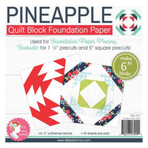 It's Sew Emma Pineapple Quilt Block Foundation Paper, 6" pad