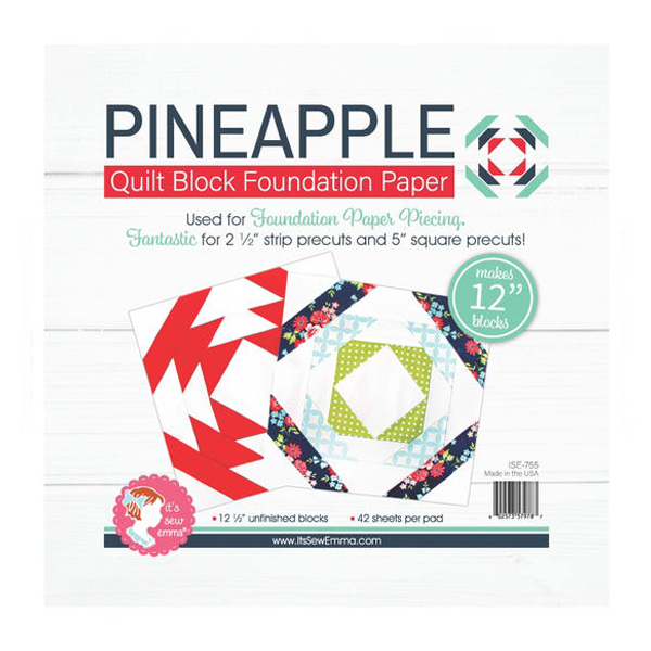 It's Sew Emma Pineapple Quilt Block Foundation Paper, 12" pad