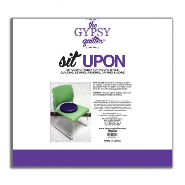 The Gypsy Quilter Sit Upon product package back