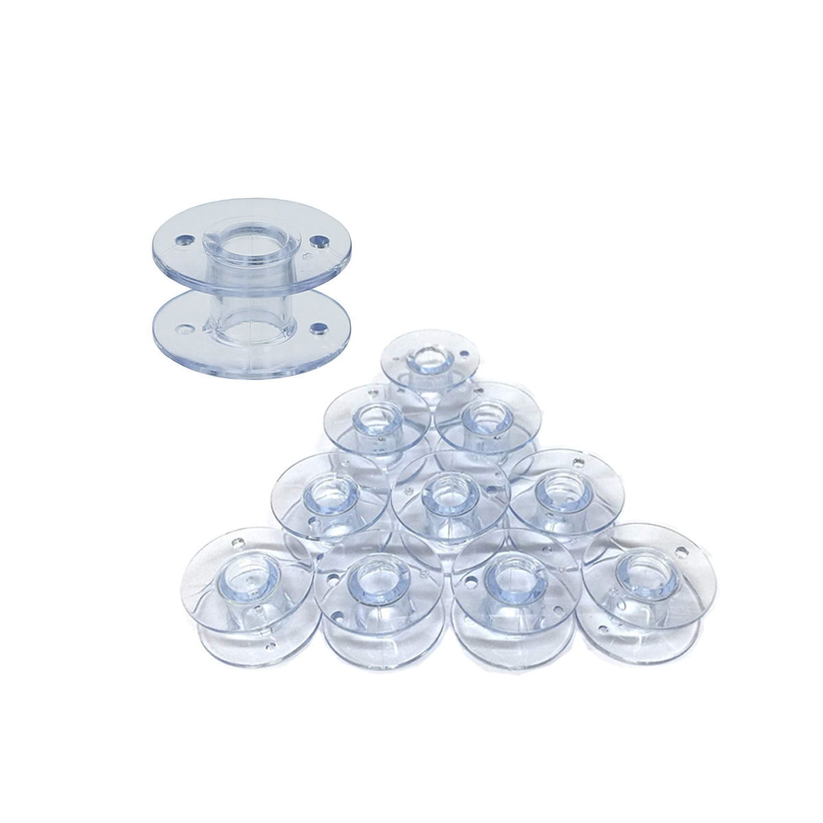 Clear Bobbins 10 Pack for sewing and embroidery