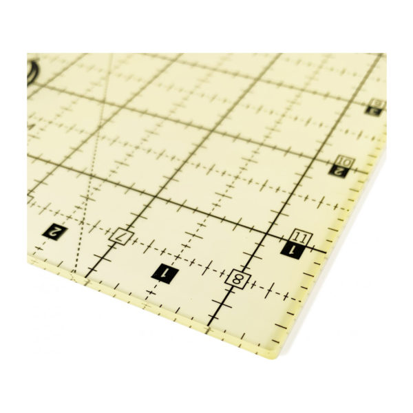 Quilters Select 8.5" x 12" ruler with measurement numbers up close