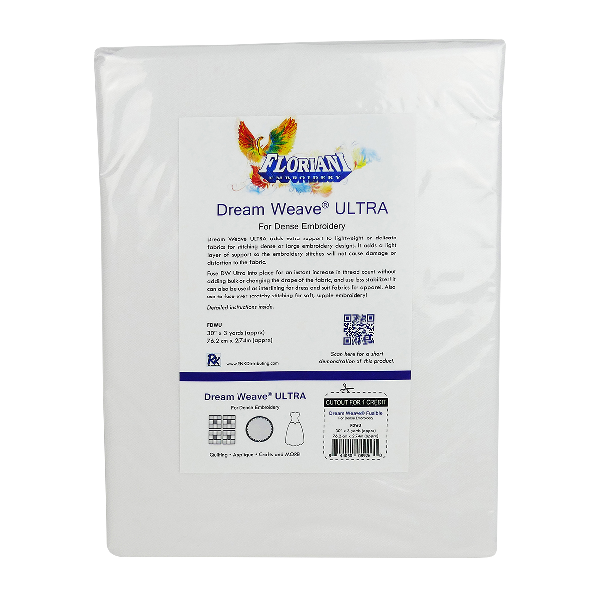  Over The Back Fusible Interlining Embroidery Backing 8x10  Yds- Similar to Sulky Tender Touch or Floriani® Dream Weave® : Arts, Crafts  & Sewing