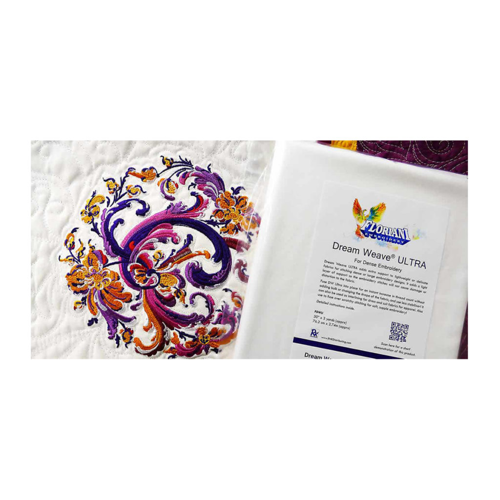 Floriani Dream Weave Ultra® reinforces embroidery Moore's Sewing