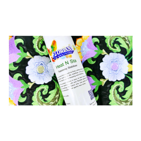Floriani Heat N Sta Fusible Tearaway Stabilizer product with sample