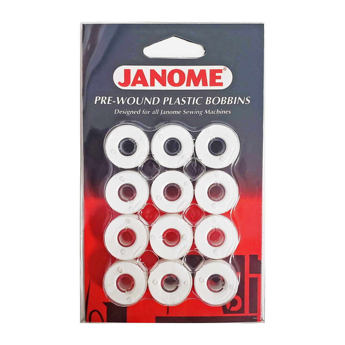 Janome Pre-wound Bobbins Black and White - for all Janome models