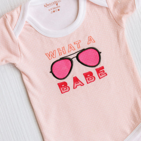 Kimberbell Baby Bodysuit Blushing Peach embroidered