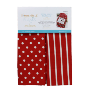 Kimberbell Dots & Stripes Tea Towel Blank - red
