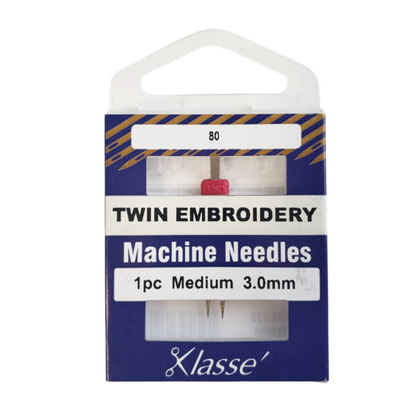 Klasse Twin Embroidery Needles 3mm size 80