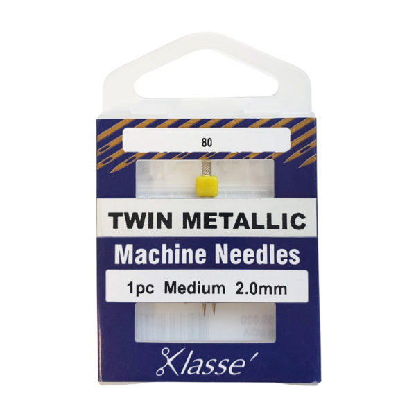 Klasse Twin Metallic Needles 2.0mm size 80