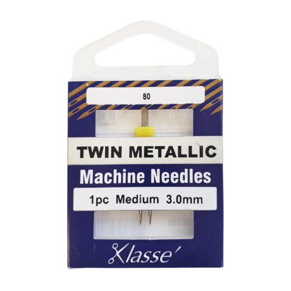 Klasse Twin Metallic Needles 3.0mm size 80