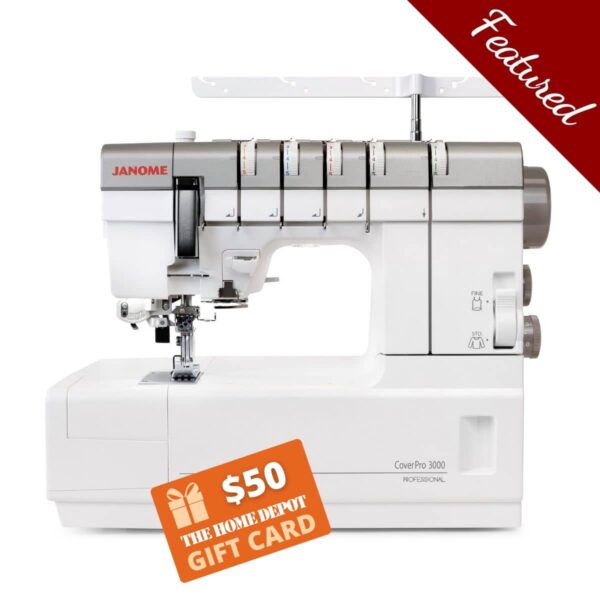 Janome CoverPro 3000P main product image with featured bonus