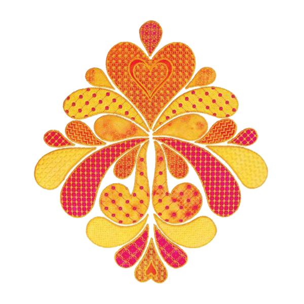 Quilt block made with AccuQuilt GO! Heather Feather #2 by Sarah Vedeler Die