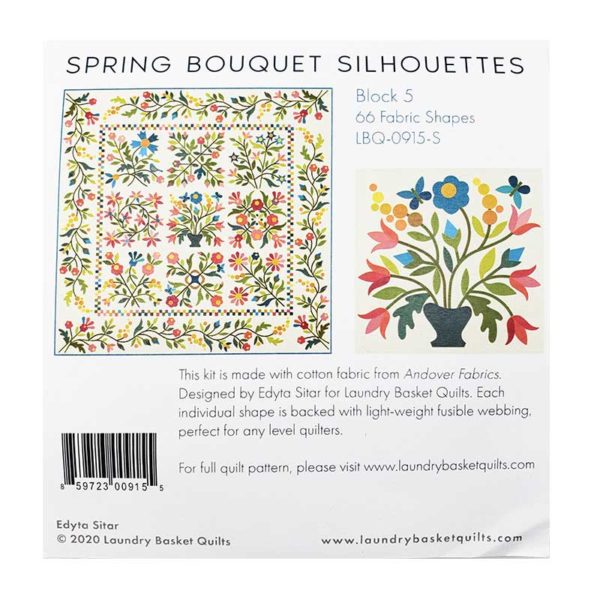 Laundry Basket Quilts Spring Bouquet back of package