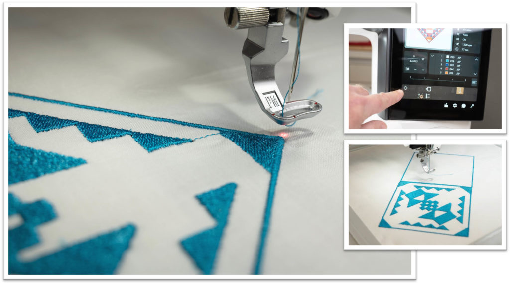 Janome M17 laser light for embroidery positioning