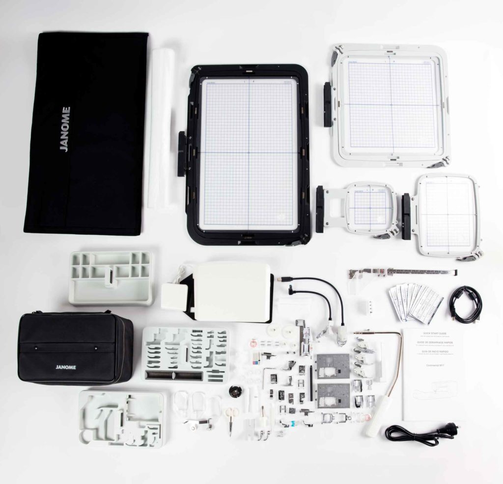 Accessories included with Janome M17