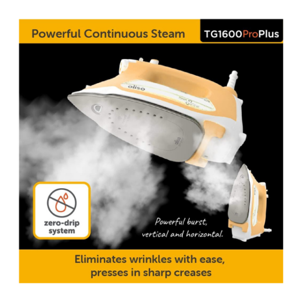 Oliso TG1600 Pro Plus continuous steam feature