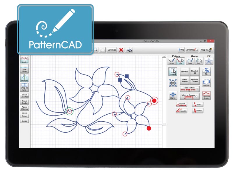 Design quilt patterns wiht Creative Touch 5 Pro