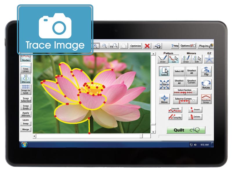 Creative Touch 5 Pro can import patterns and photos