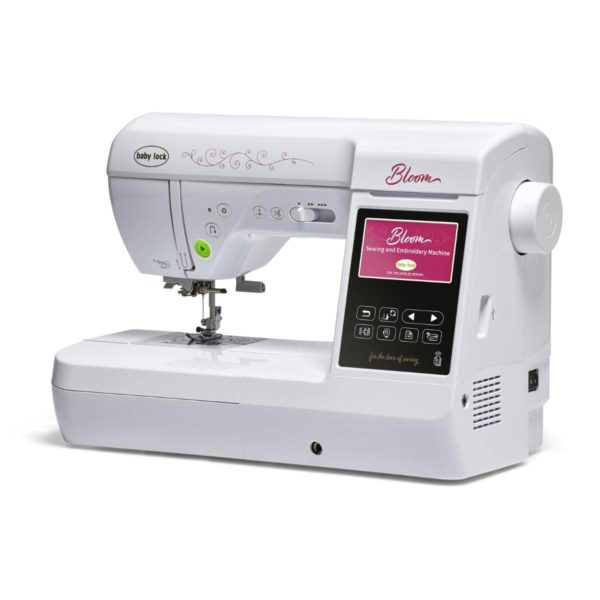 Baby Lock Bloom Embroidery and sewing machine right angle view