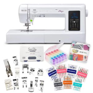 Baby Lock Allegro quilting and sewing machine main product image with featured bundl