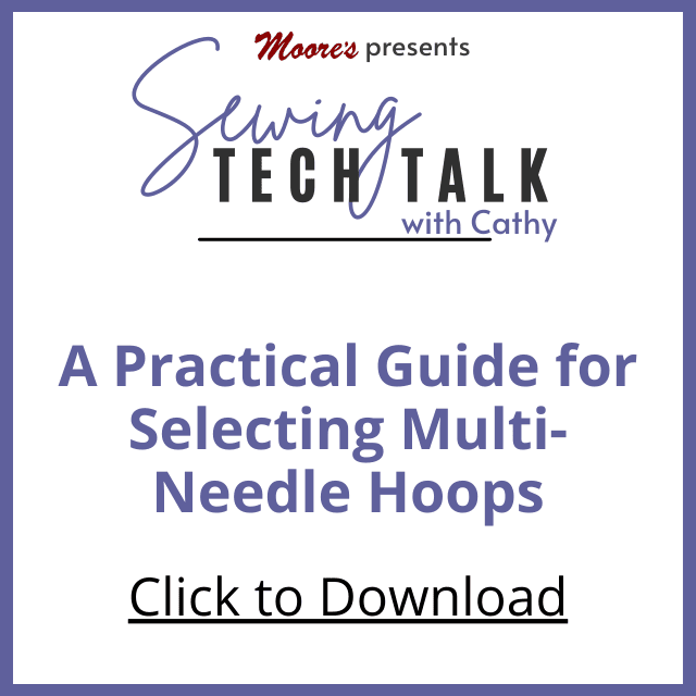 PDF Card for Selecting Multi-Needle Hoops (Sewing Tech Talk with Cathy)