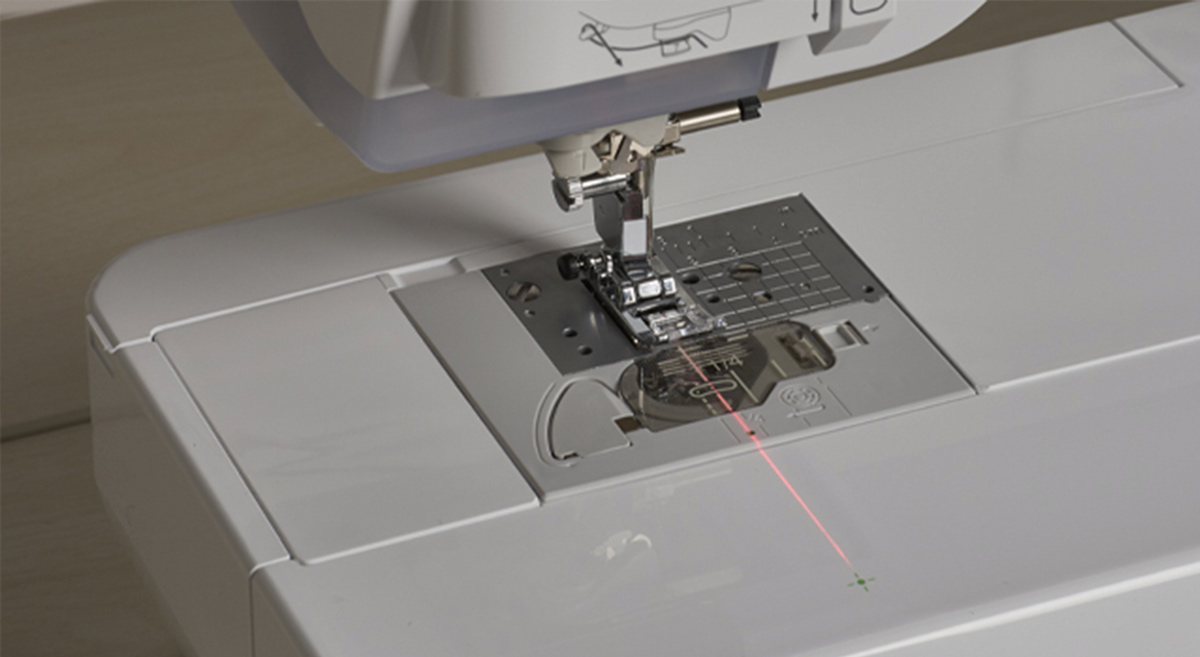 Baby Lock Chorus laser guide helps you stitch a perfectly straight line