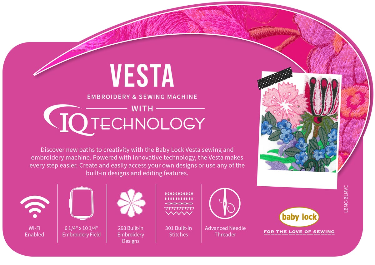 Convenience features of Baby Lock Vesta