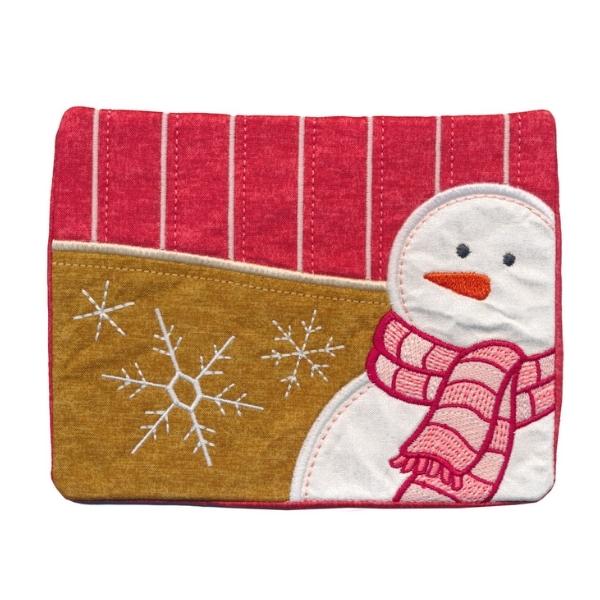 OeSD Warm and Cozy Mug Rug snowman design