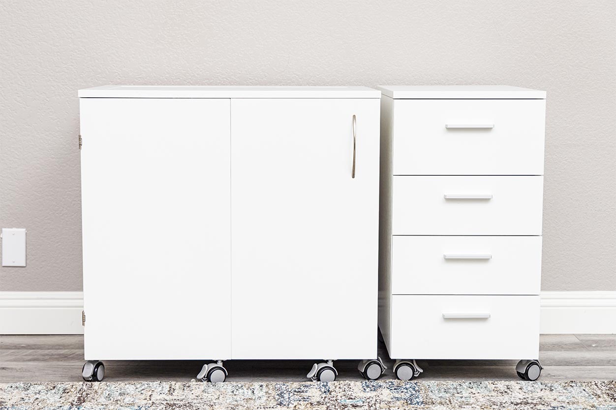 SewFine Quilter's Petite Cabinet with Caddy is a compact solution for any size of room